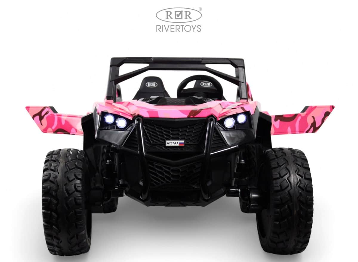 картинка Детский электромобиль A707AA LUX NEW 4WD розовый камуфляж 