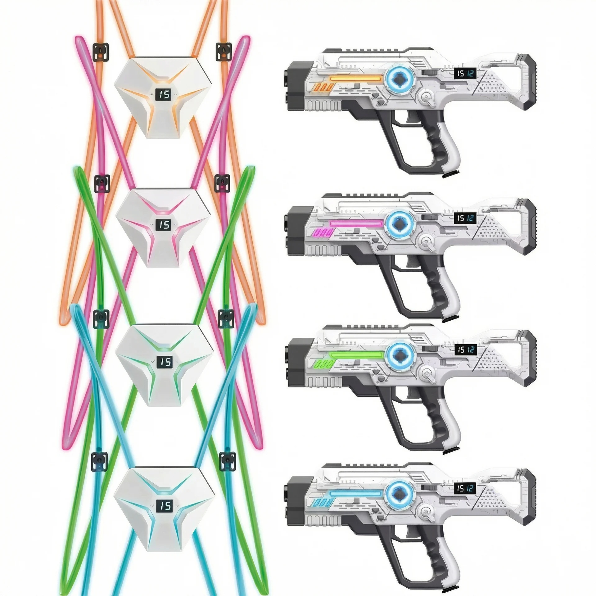 картинка Набор для лазертага Wineya Star-Team (4 автомата + 4 LED жилета) - W7009L4 