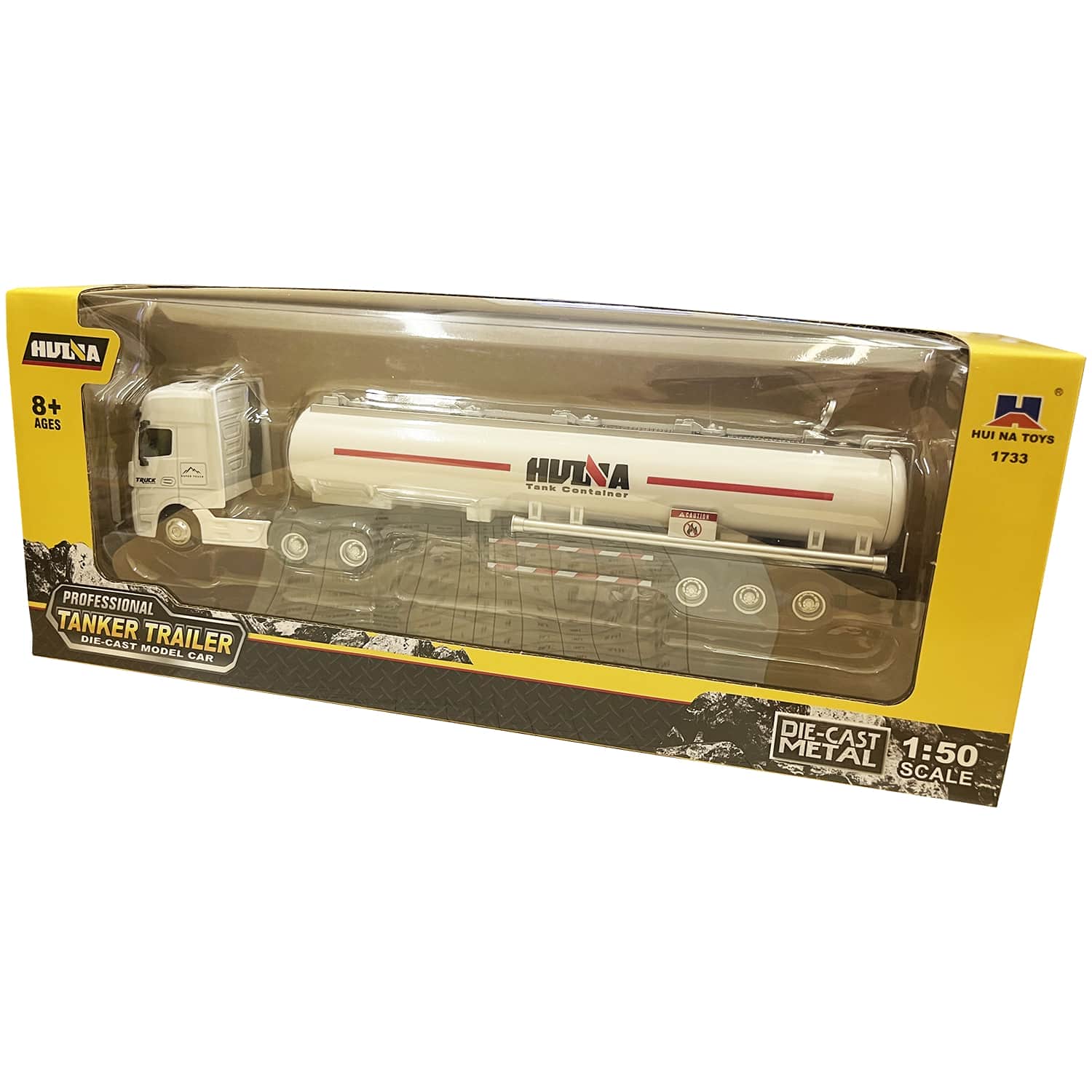 картинка Металлический грузовик бензовоз HUI NA TOYS масштаб 1:50 - HN1733-WHITE 