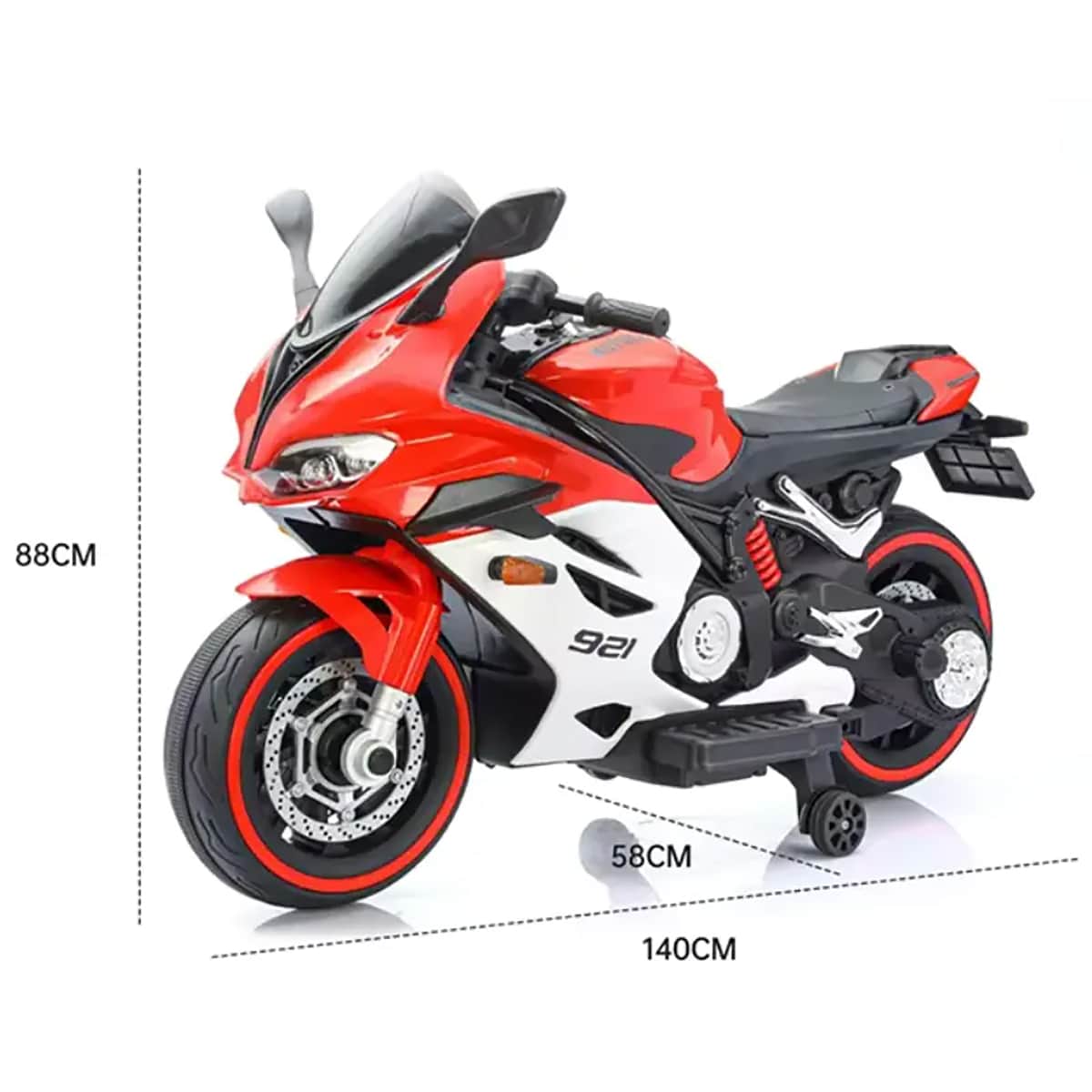 картинка Детский электромотоцикл Ducati (12V, EVA, ручка газа, спидометр) - FT-921-RED-WHITE 