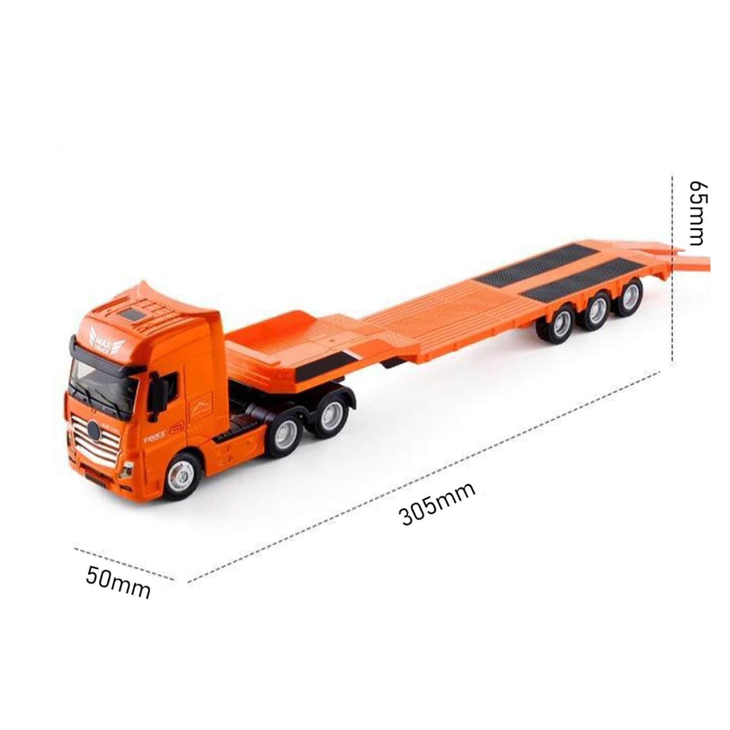картинка Металлический грузовик трейлер HUI NA TOYS масштаб 1:50 - HN1730-ORANGE 