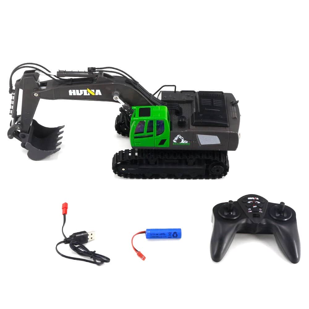 картинка Радиоуправляемый экскаватор HUI NA TOYS масштаб 1:18 2.4G - HN1558-GREEN 