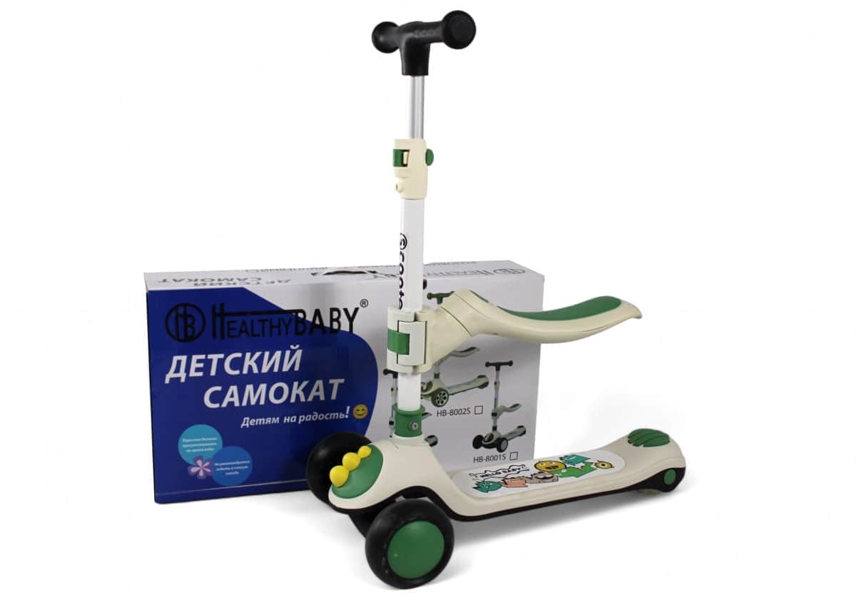 картинка Детский самокат HB-8002S зеленый 