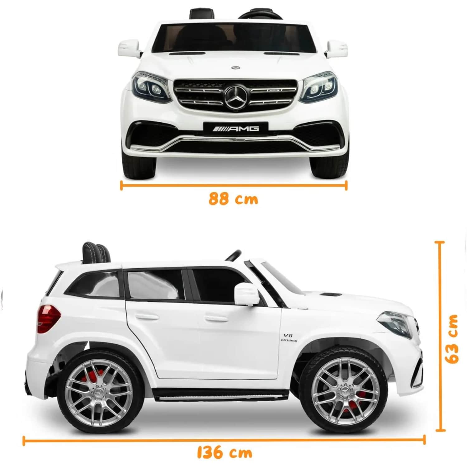картинка Электромобиль Mercedes Benz GLS63 (белый, 4WD, 12V) - HL228 