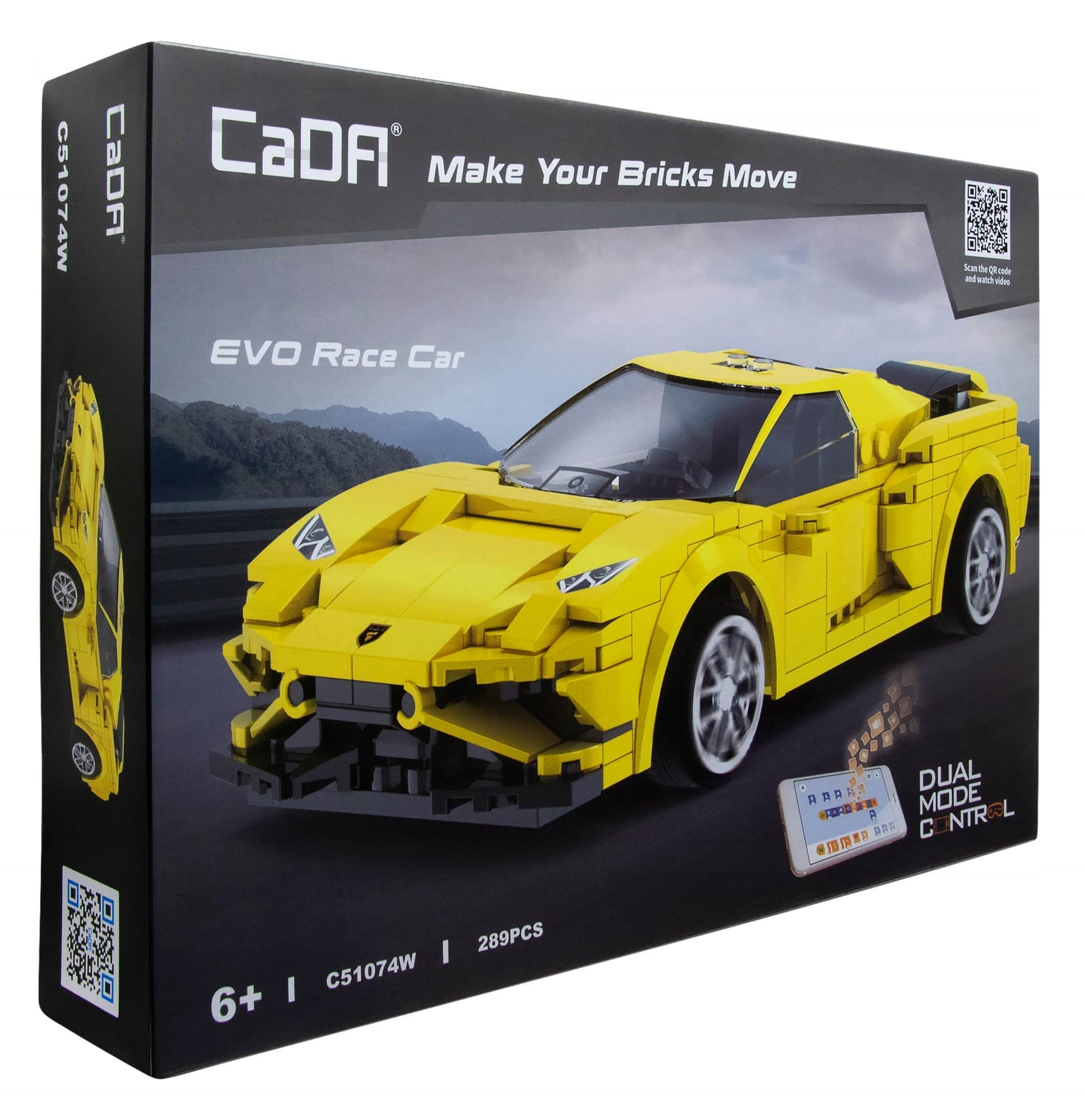 картинка Радиоуправляемый конструктор CADA спортивный автомобиль EVO Race Car, 289 элементов - C51074W 