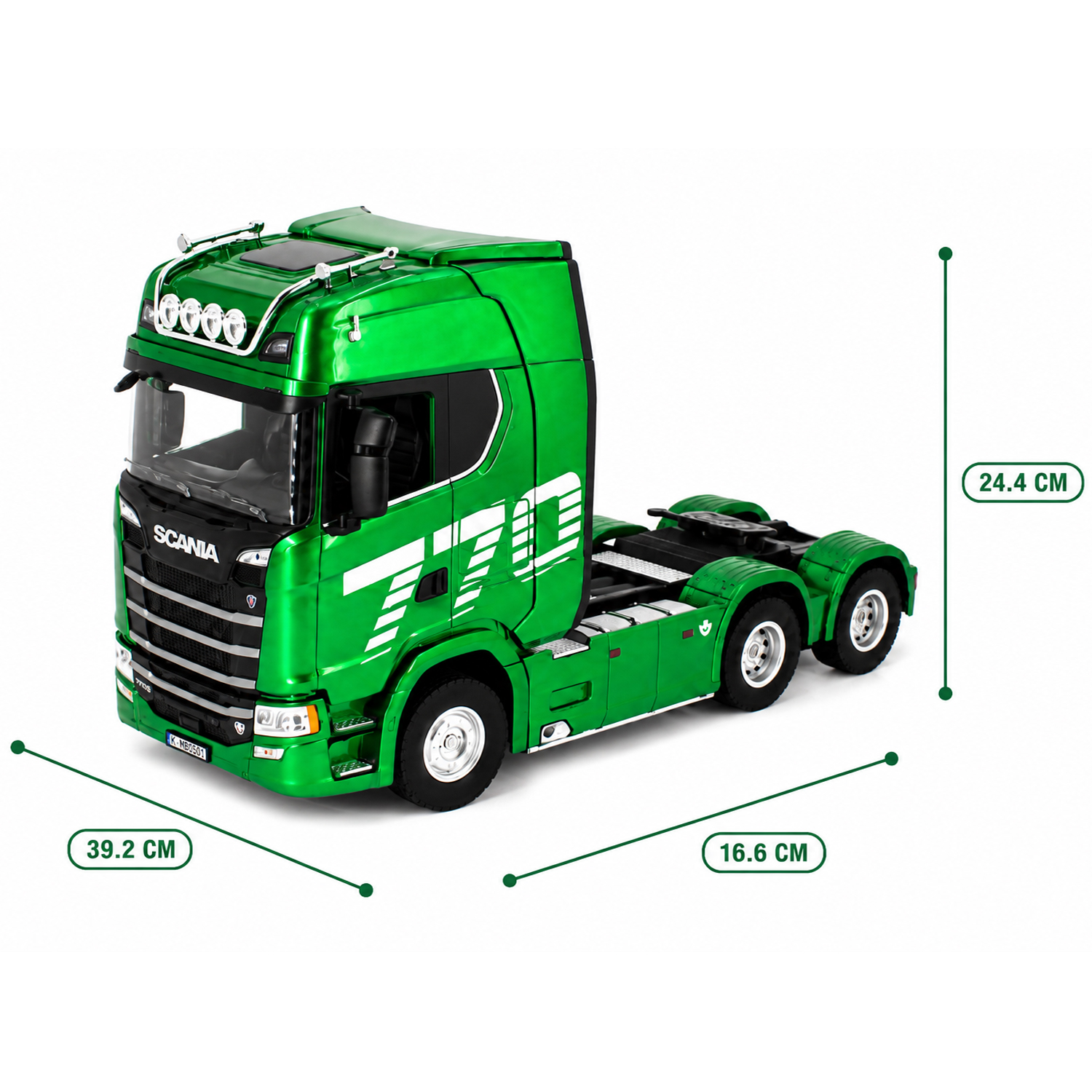 картинка Радиоуправляемый тягач Scania HUINA масштаб 1:18 - HN1501-GREEN 