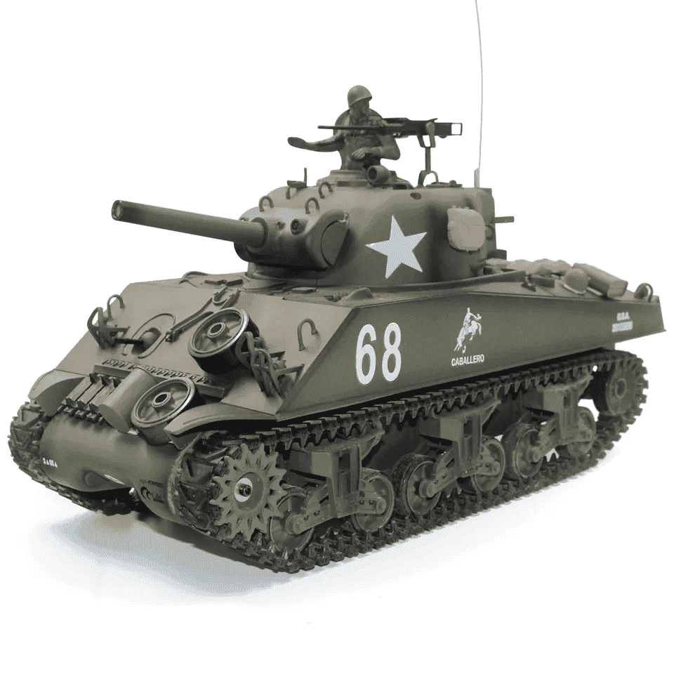 картинка Радиоуправляемый танк Heng Long M4A3 Sherman V7.0 масштаб 1:16 RTR 2.4GHz - 3898-1 V7.0 