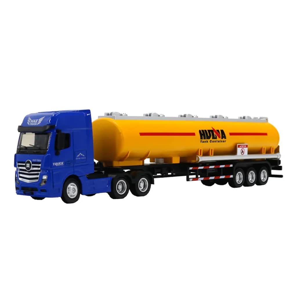 картинка Металлический грузовик бензовоз HUI NA TOYS масштаб 1:50 - HN1733-YELLOW 