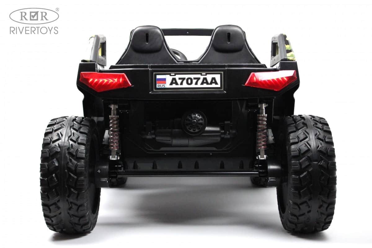 картинка Детский электромобиль A707AA LUX 4WD зеленый камуфляж 