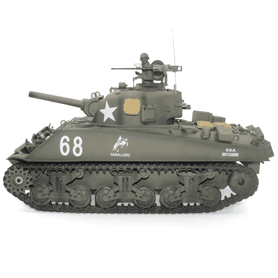 картинка Радиоуправляемый танк Heng Long M4A3 Sherman V7.0 масштаб 1:16 RTR 2.4GHz - 3898-1 V7.0 