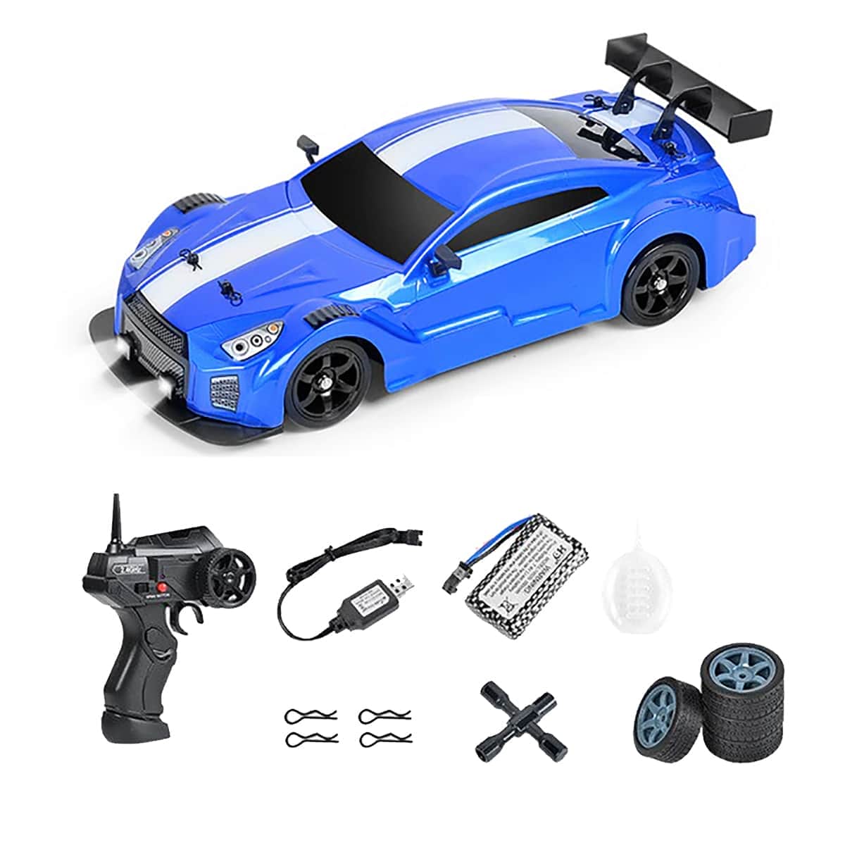 картинка Радиоуправляемая машина для дрифта HB Nissan GTR (4WD, свет, пар, акб, 1:16) - SC16A02-1 