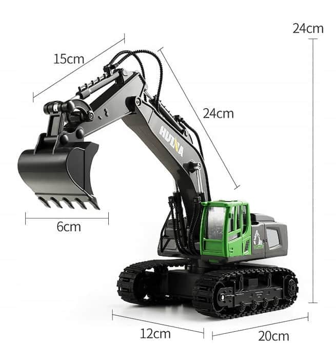 картинка Радиоуправляемый экскаватор HUI NA TOYS масштаб 1:18 2.4G - HN1558-GREEN 