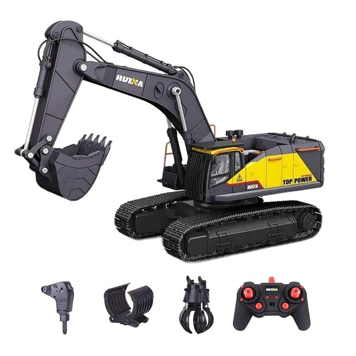 картинка Радиоуправляемый экскаватор серый HUI NA TOYS масштаб 1:14 2.4G - HN1594-GREY 