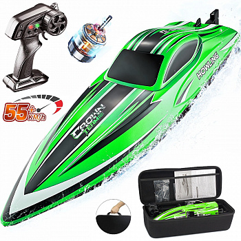 картинка Радиоуправляемый катер Chasing Waves PRO с сумкой (41 см, 55 км/ч, Brushless) - HJ818PRO-GREEN-BAG 