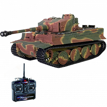картинка Радиоуправляемый танк Taigen Tiger 1 Германия 1:16 (лесной камуфляж, звук, дым V3) - AS3818-D-CAMO 