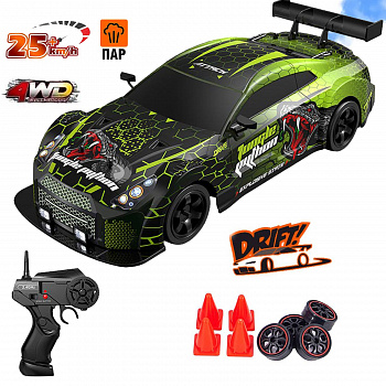 картинка Радиоуправляемая машина для дрифта HB Nissan GTR (4WD, свет, пар, акб, 1:16) - SC16A13 