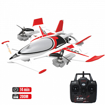 картинка Радиоуправляемый самолет дрон SCI Fi Sky VTOL 3D6G 8ch - QIDI-570-RED 