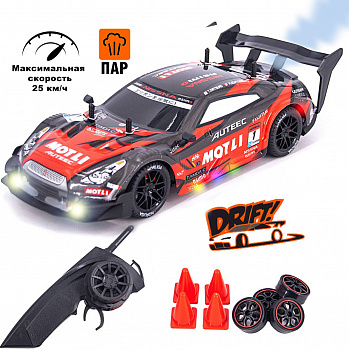 картинка Радиоуправляемая машина для дрифта Nissan GTR R35 (свет, пар, 4WD 1:14) - RC-18B-1 