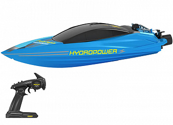 картинка Радиоуправляемый катер с водяной помпой Blue HydroJet (25 км/ч, 42 см) - HC807-BLUE 