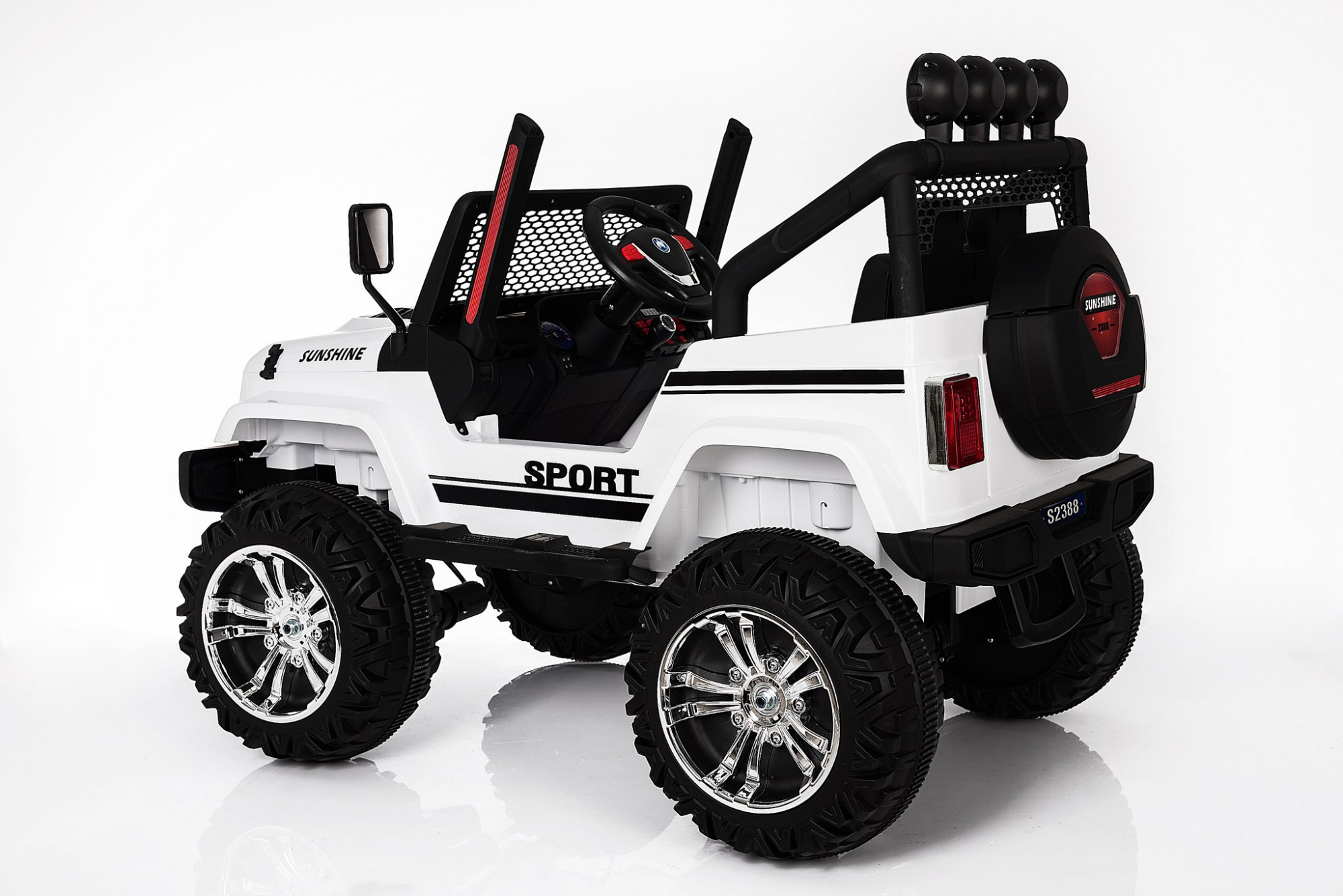 картинка Двухместный полноприводный электромобиль White Jeep 12V 2.4G - S2388-W 