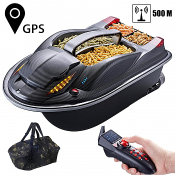 картинка Прикормочный кораблик / катер для рыбалки с GPS - HJ817-BAG 