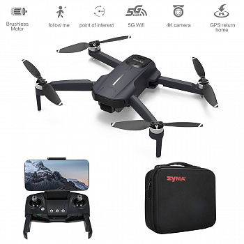 картинка Радиоуправляемый квадрокоптер SYMA W5 FPV GPS 4K 5G - SYMA-W5 