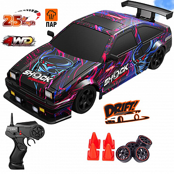 картинка Радиоуправляемая машина для дрифта HB Toyota AE86 (4WD, свет, пар, акб, 1:16) - SC16A15 