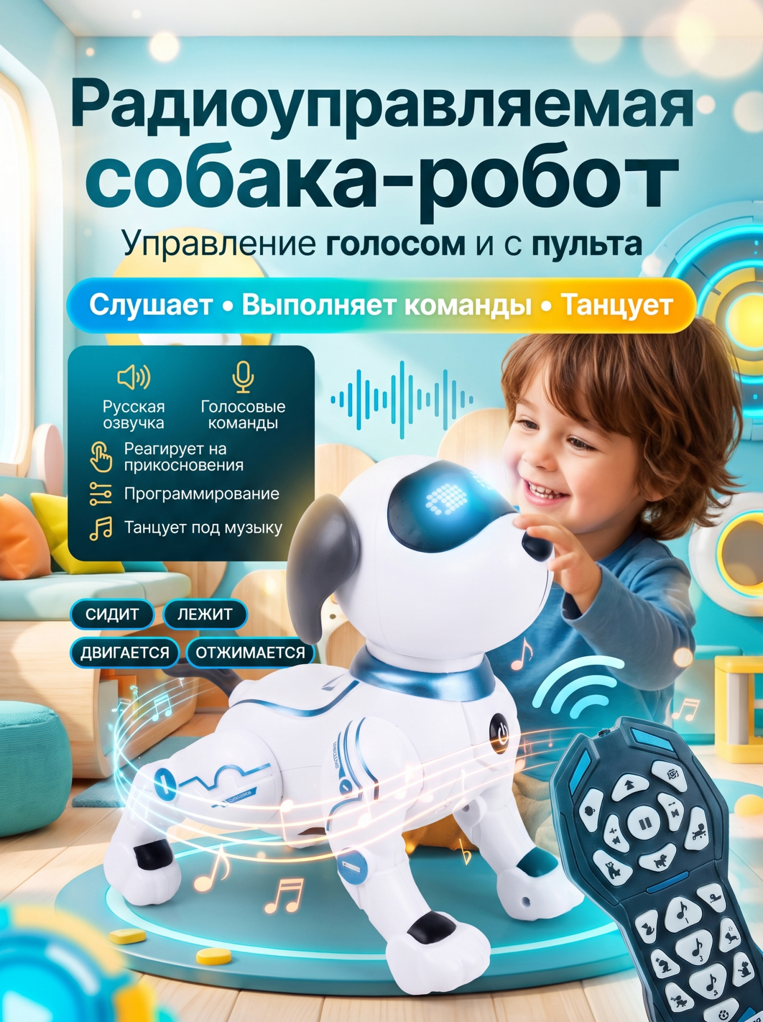 картинка Радиоуправляемая собака-робот Smart Robot Dog - ZYA-A2875 