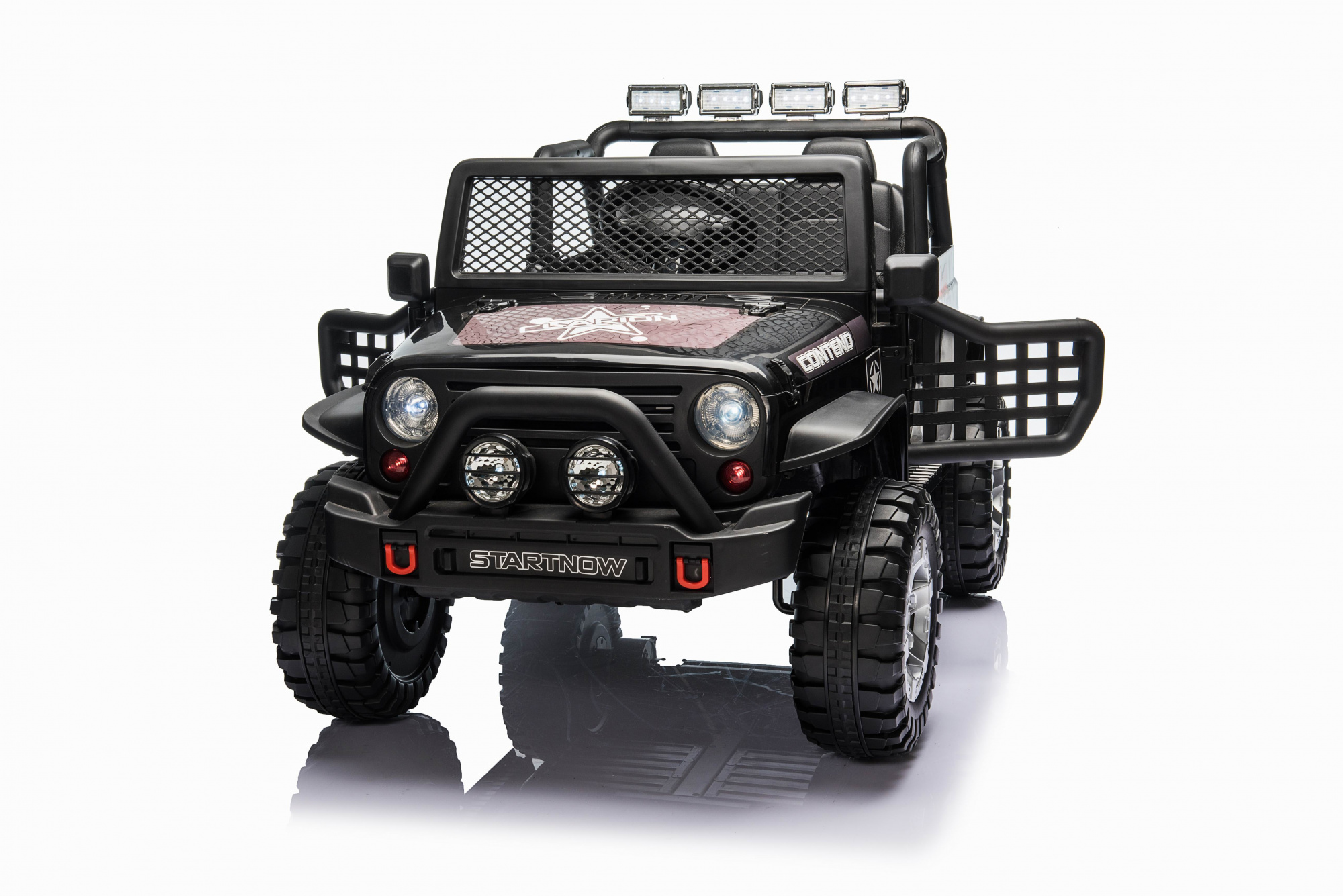 картинка Детский электромобиль джип XMX с полным приводом (черный, EVA, 12V) - XMX618-4WD-BLACK 
