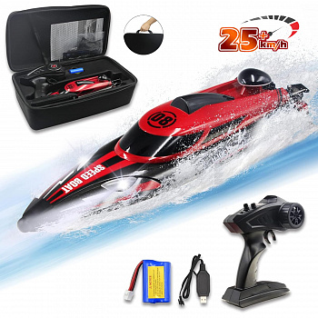 картинка Радиоуправляемый катер Red SpeedBoat с сумкой (36 см, 25 км/ч) - HJ808-A1-BAG 