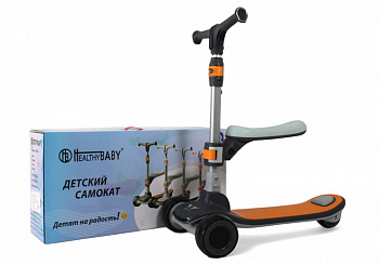 картинка Детский самокат-беговел HB-009 графитовый 