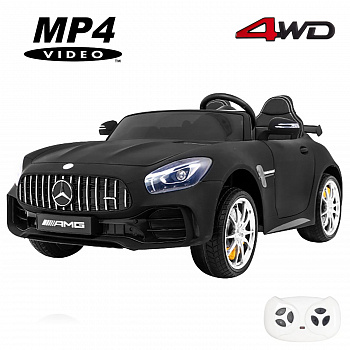 картинка Электромобиль Mercedes-Benz GT R (черный матовый, 4WD, 12V, MP4) - HL289-MATTE-BLACK-MP4 