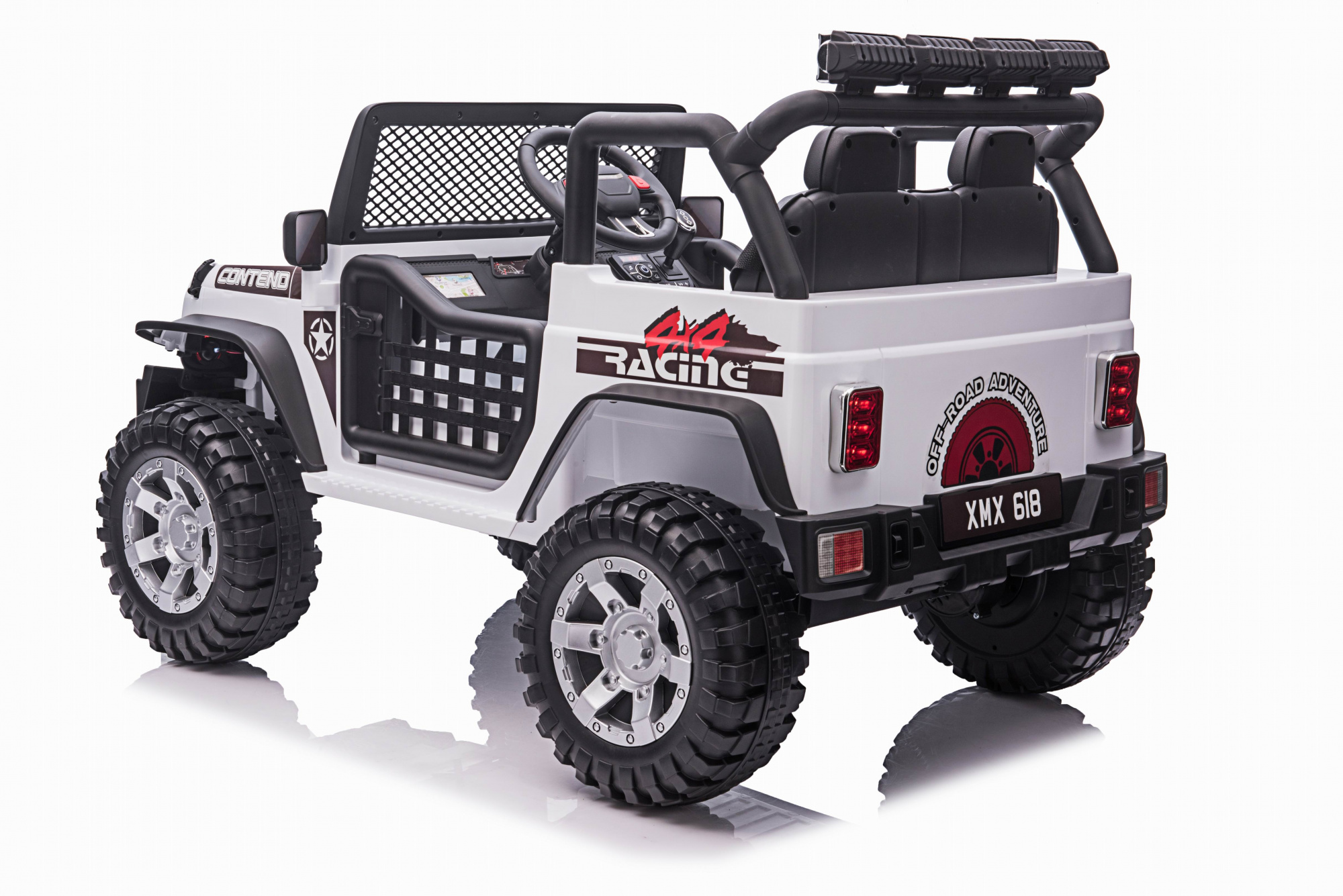 картинка Детский электромобиль джип XMX с полным приводом (белый, EVA, 12V) - XMX618-4WD-WHITE 