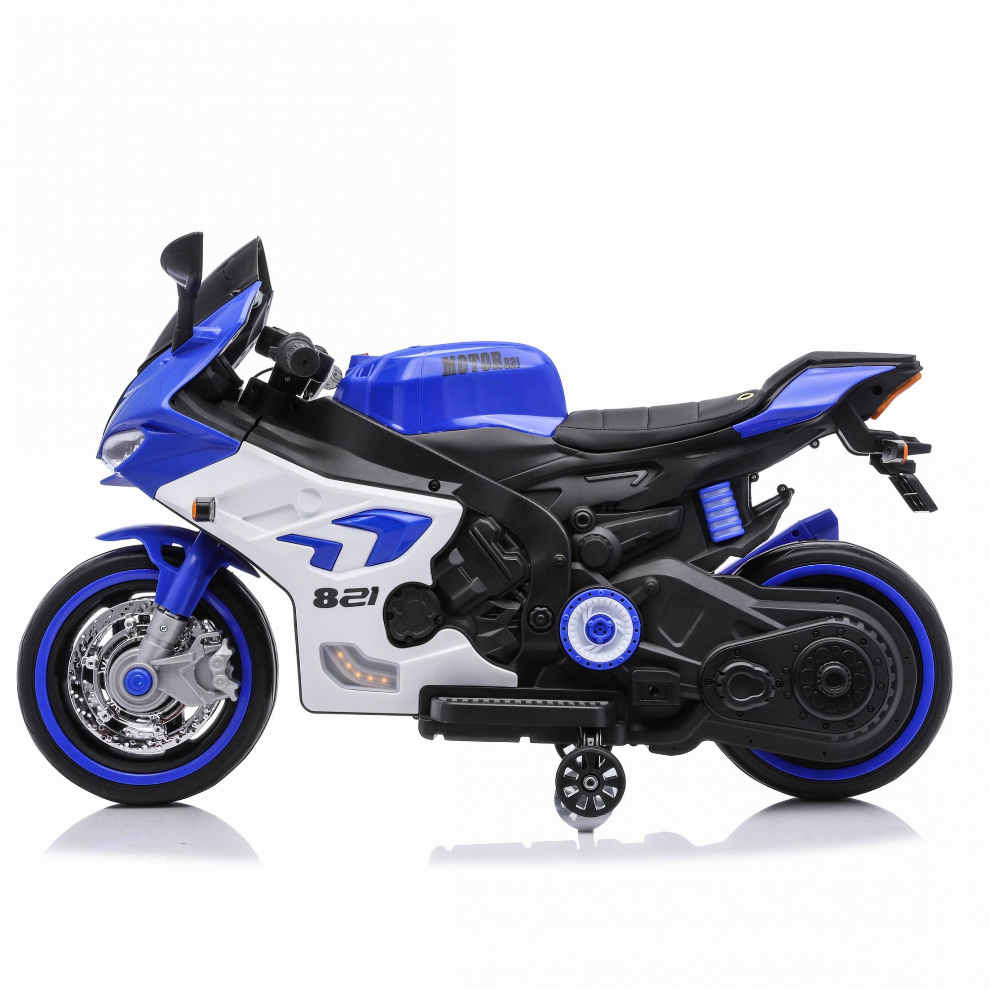 картинка Детский электромотоцикл Ducati (12V, EVA, ручка газа, спидометр) - FT-821-BLUE-WHITE 