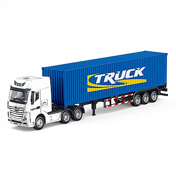 картинка Металлический грузовик контейнеровоз HUI NA TOYS масштаб 1:50 - HN1732-BLUE 