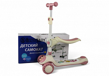 картинка Детский самокат HB-8002S розовый 