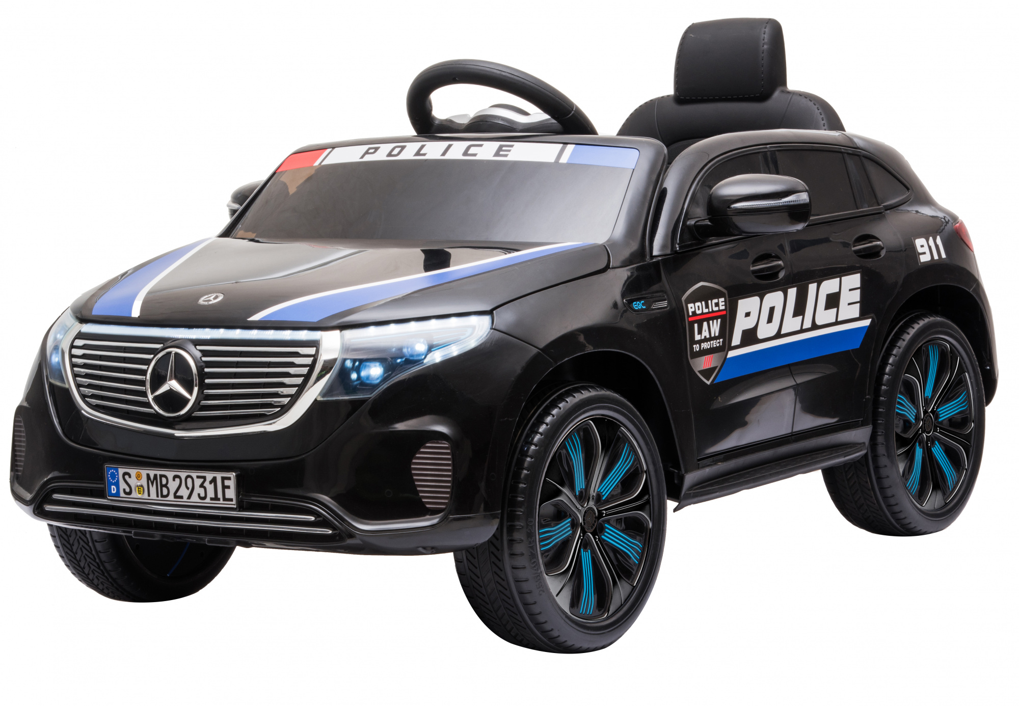 картинка Детский электромобиль Mercedes Benz Police EQC 400 4MATIC - HL378-BLACK 