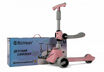 картинка Детский самокат-беговел HB-008 розовый 