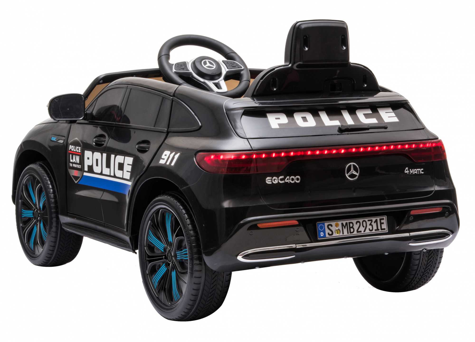 картинка Детский электромобиль Mercedes Benz Police EQC 400 4MATIC - HL378-BLACK 